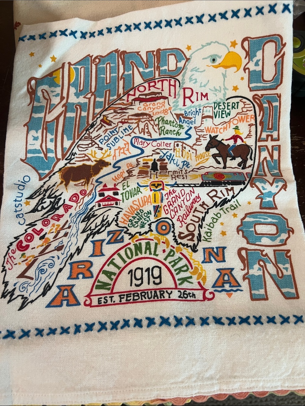 Caruso Grand Canyon National Park Colorful Dish Towel - Geography Collection